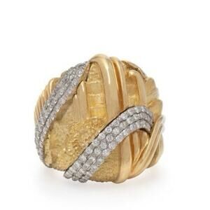 Henry Dunay 18K Gold, Platnium Diamond Ring size 7
